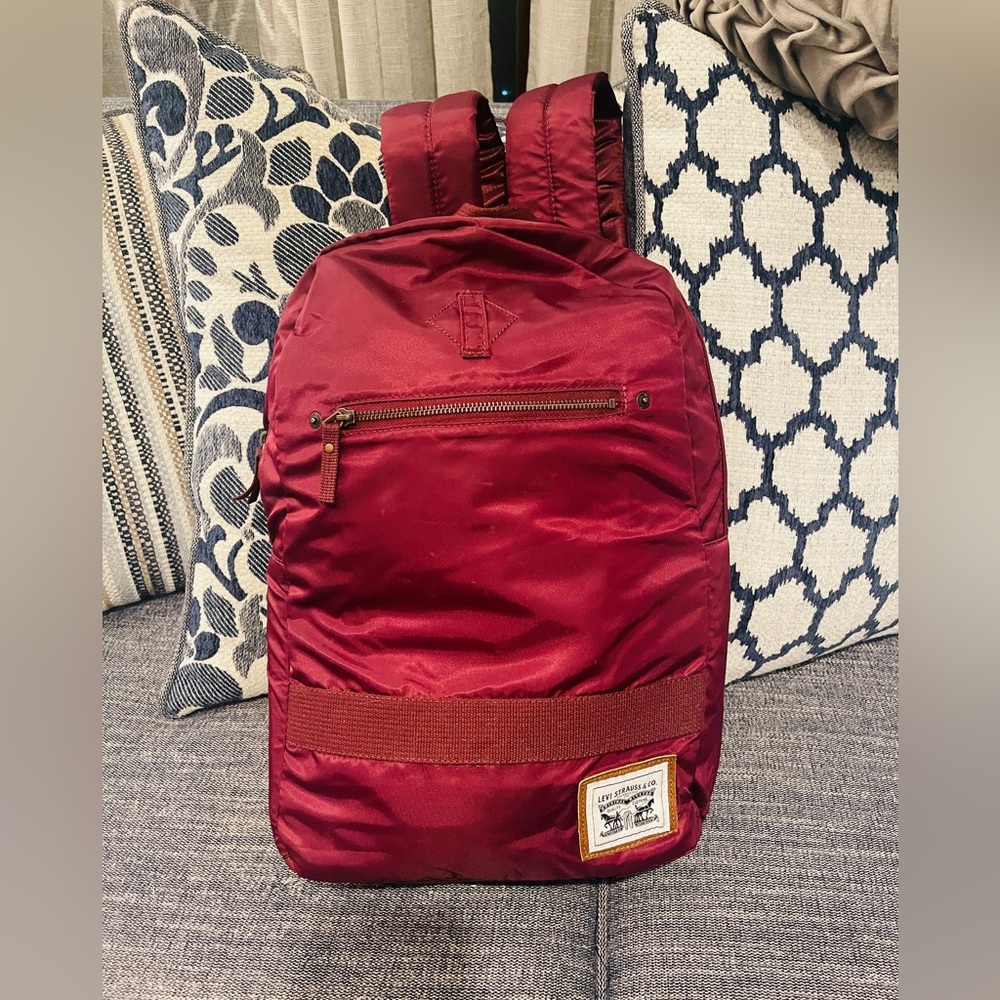 Levi's The Heritage Nylon Backpack, Purple Bright Orange Laptop Sleeve Minimal